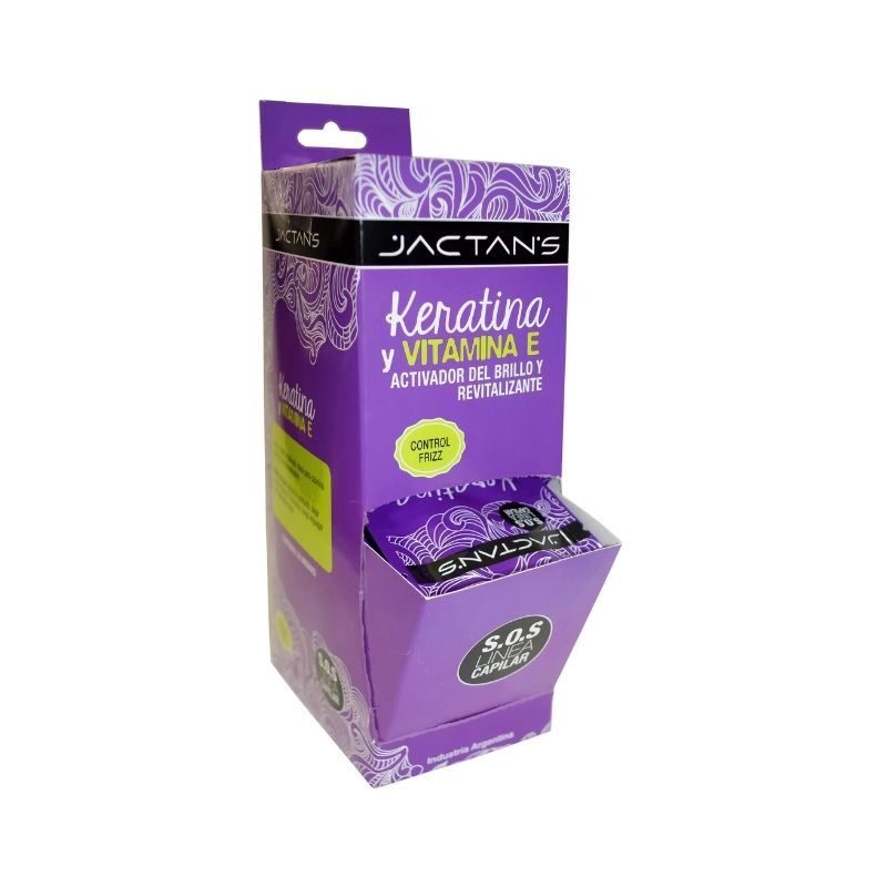 JACTANS - TRATAMIENTO CAPILAR - KERATINA Y VITAMINA E  (CAJA EXHIBIDORA X24 UNI)