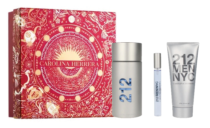 ESTUCHE CAROLINA HERRERA 212 MEN EDT 100ML + AFTER SHAVE 100ML + EDT 10ML