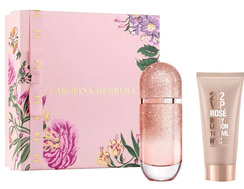 ESTUCHE CAROLINA HERRERA 212 VIP ROSE ELIXIR EDP 80ML + BODY LOTION 100ML