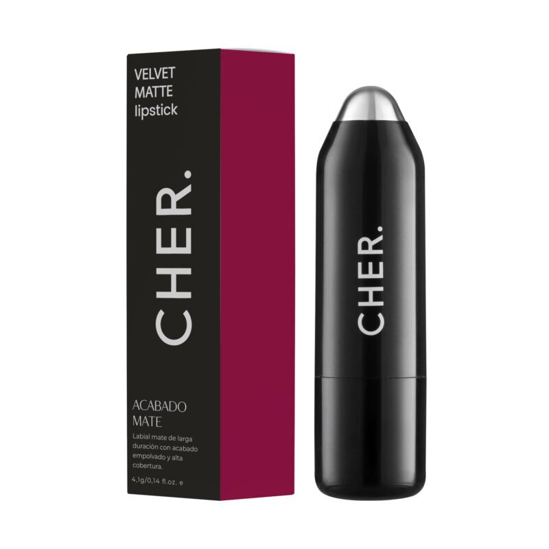 CHER - LABIAL EN BARRA MATE -  VELVET MATTE LIPSTICK 6 BURGUNDY