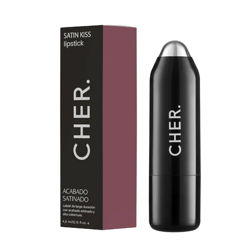 CHER - LABIAL EN BARRA SATINADO -  SATIN KISS LIPSTICK 2 ROSEWOOD