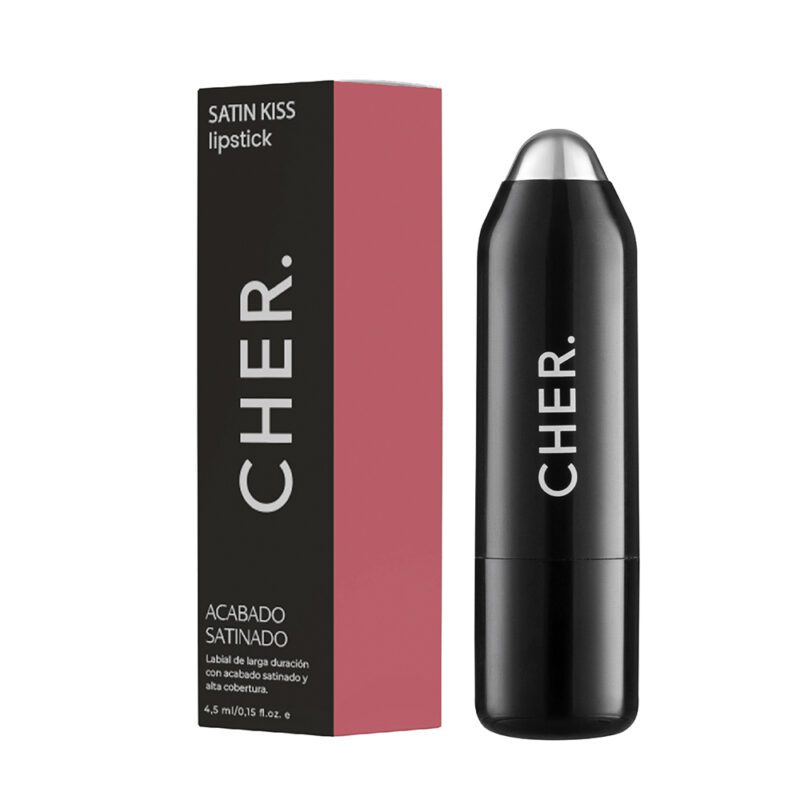 CHER - LABIAL EN BARRA SATINADO -  SATIN KISS LIPSTICK 4 PINK NECTAR