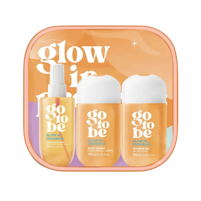 GO TO BE - SET x3 - BRUMA PERFUMADA x 100ML. + CREMA CORPORAL x 100ML + GEL DE DUCHA x 100ML - GLOW IN PROGRESS