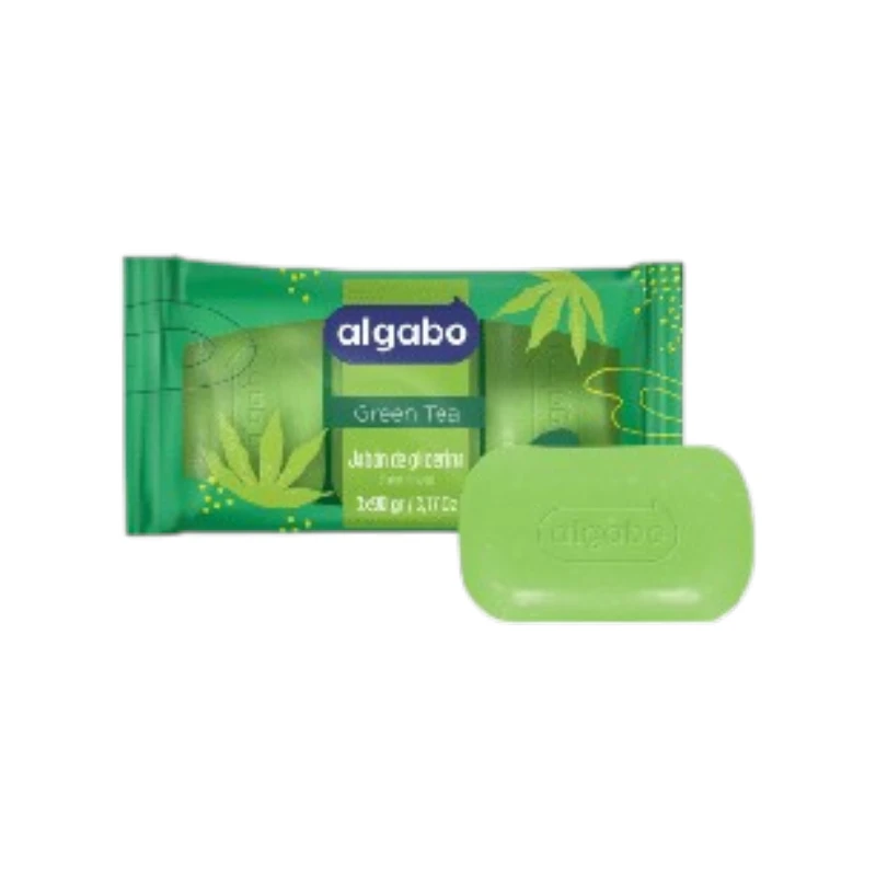 ALGABO - JABON GLICERINA GREEN TEA - PACK x 3UNI x 90GR