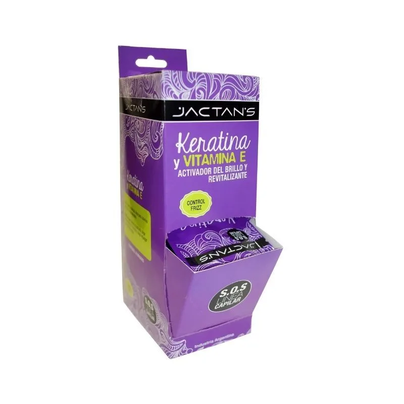 JACTANS - TRATAMIENTO CAPILAR - KERATINA Y VITAMINA E  (CAJA EXHIBIDORA X24 UNI)